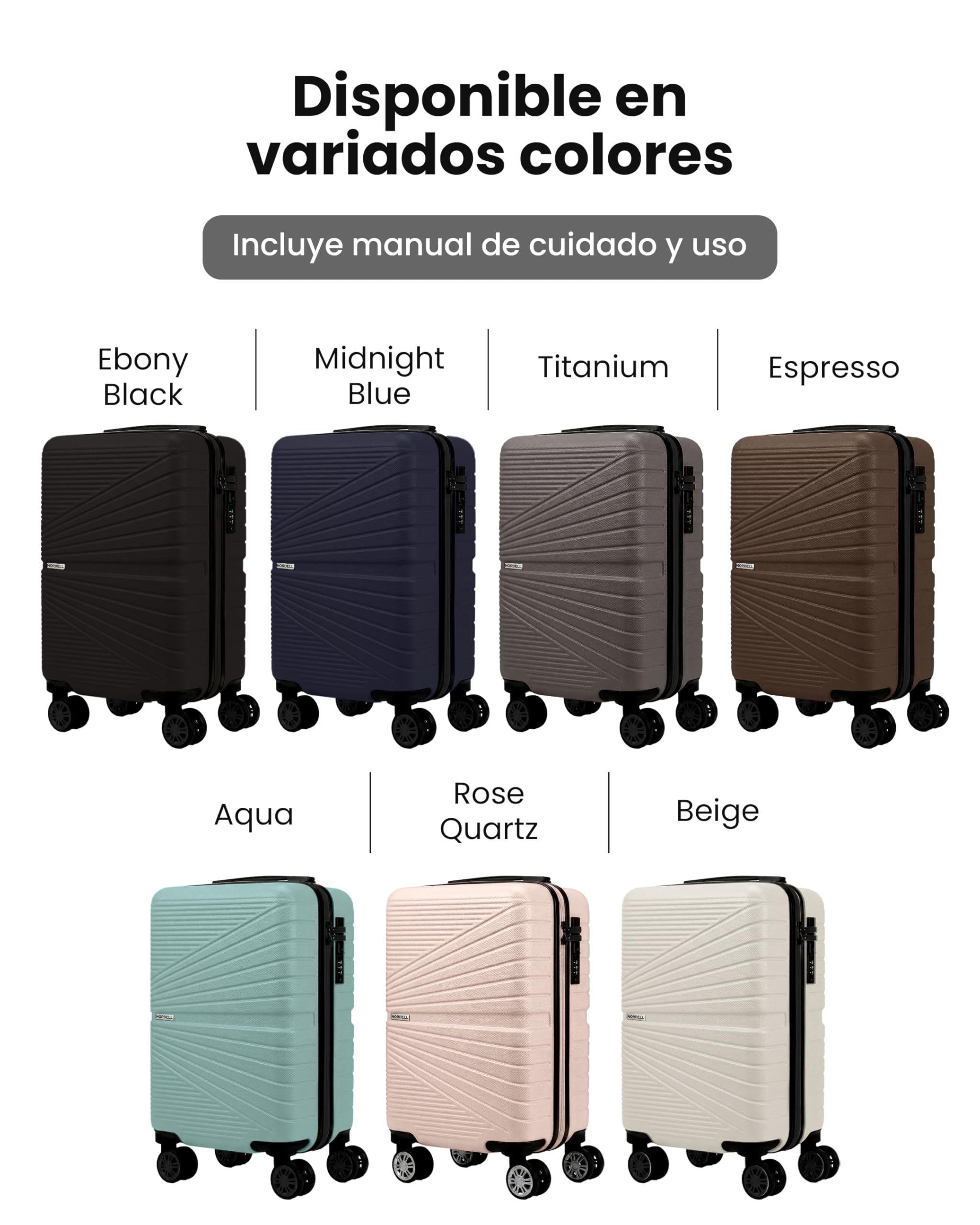 unycos - Maleta de Cabina Rígida de ABS【20L】 40×25×20 cm | Equipaje de Mano Compacto, 4 Ruedas 360° Extraíbles, Cerradura Integrada, Asa Telescópica y Compartimentos Organizadores (Azul Oscuro, Lite)