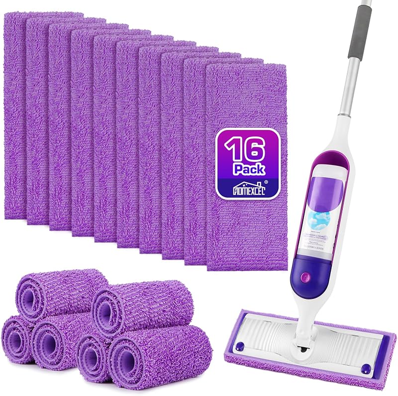 HOMEXCEL Microfiber Mop Pads 16 Pack for Swiffer PowerMop 13"-15" Washable | Dry & Wet Use, Machine Washable & Reusable, Effective Cleaning, Power Mop Pads Refills for Wood/Tile/Laminate/Marble