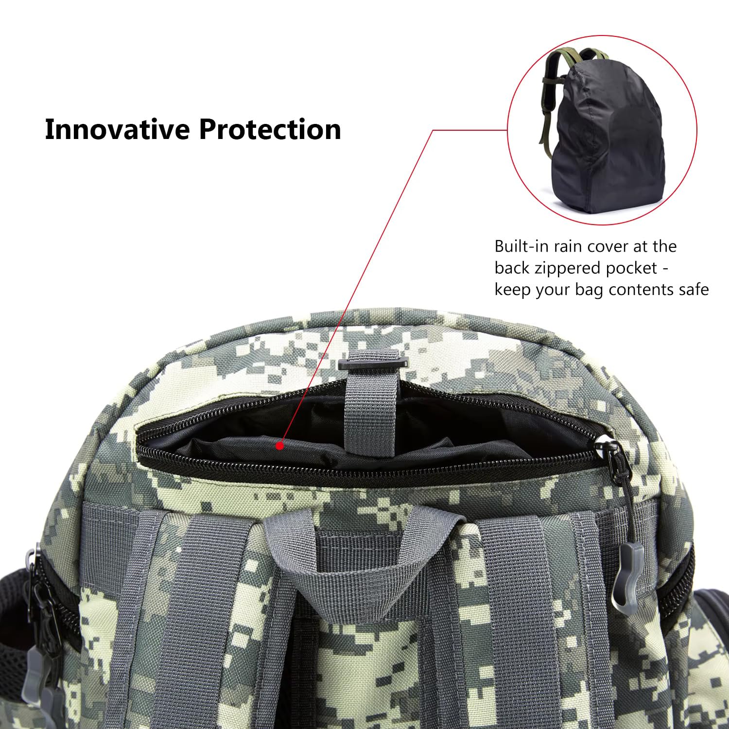 Generisch Angelrucksack Tackle-Rucksack Angeltasche, wasserabweisend, viele Fächer, leicht