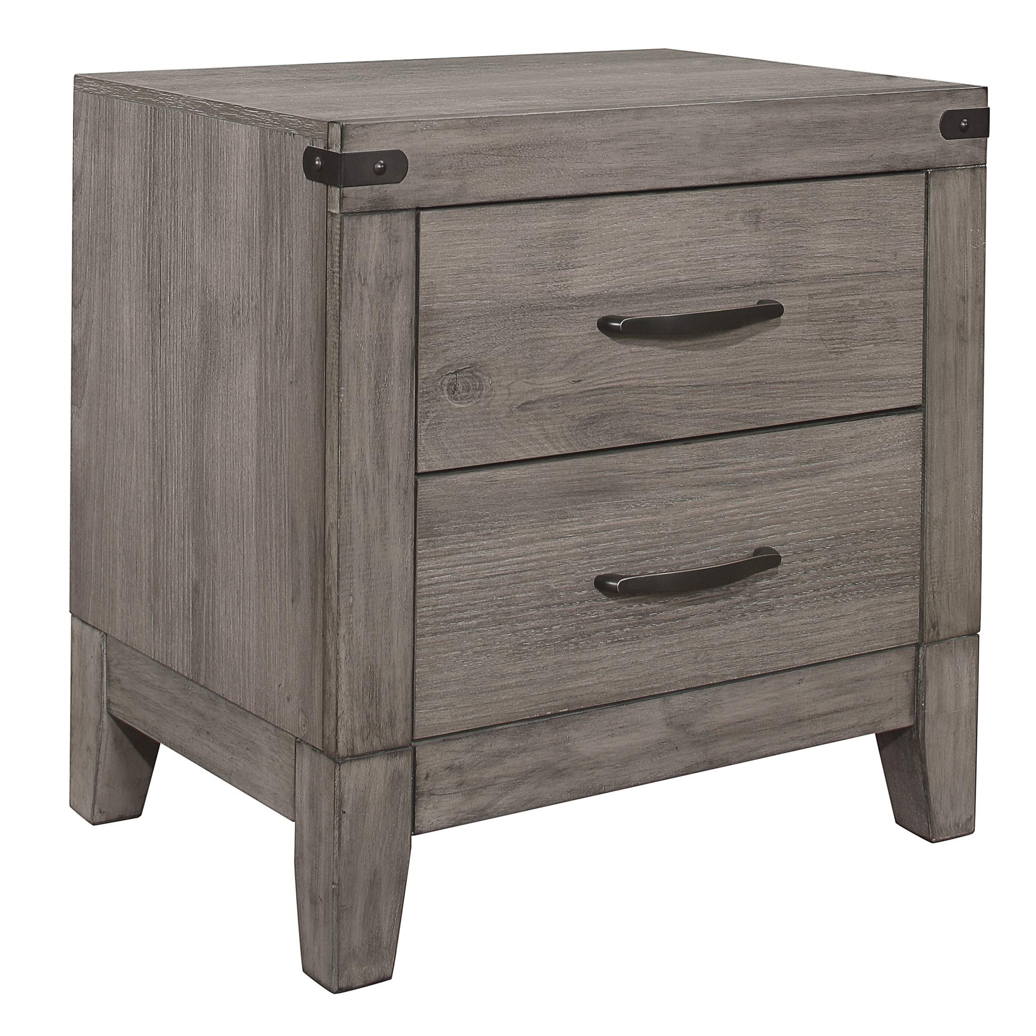 Homelegance 2-Drawer Nightstand, One-Size, Grayish Brown