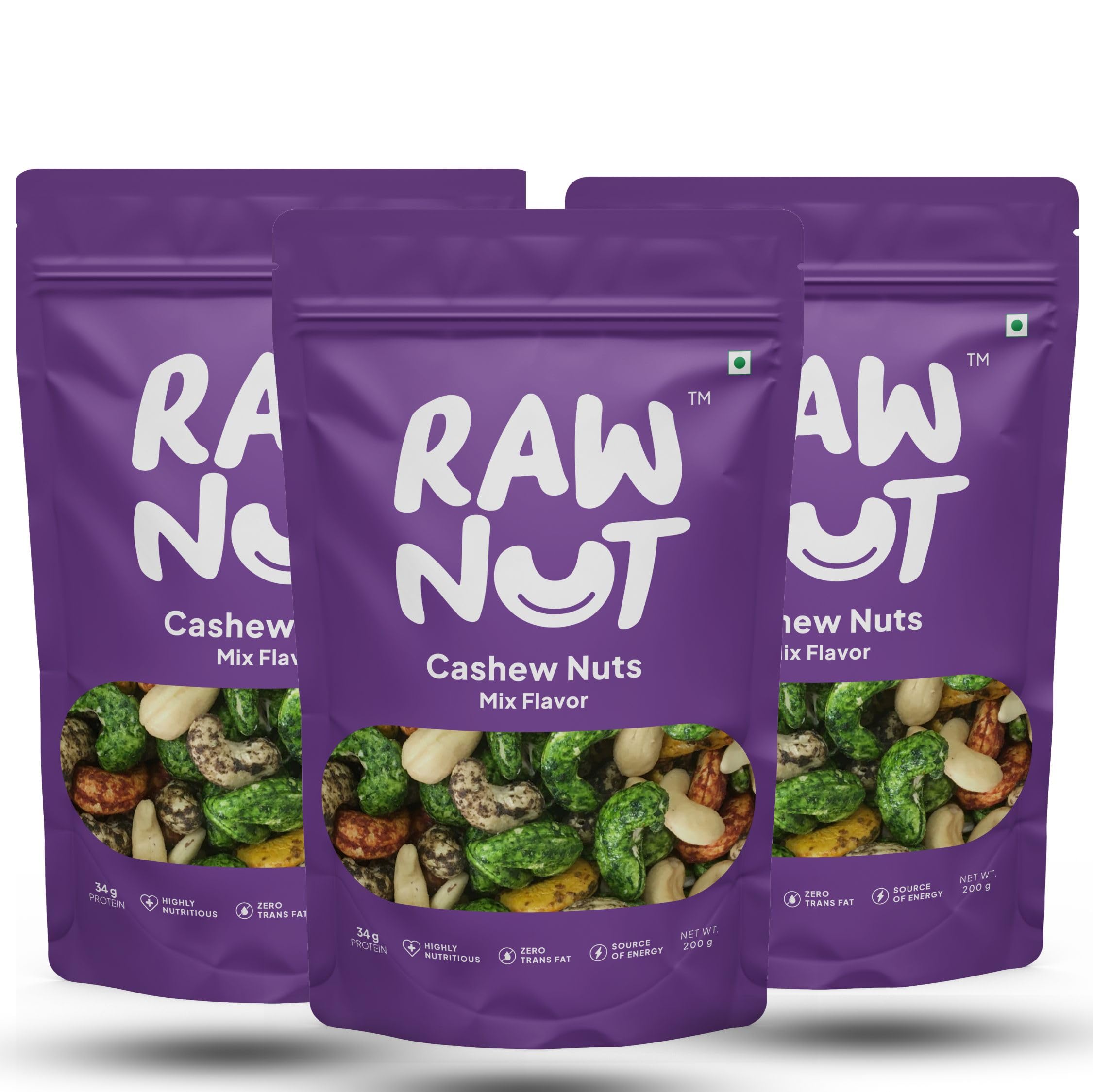 RawNut Mix Flavoured Cashews Nuts | 600 gm | Roasted Salted Spicy Cashew | Masala Kaju Healthy, Crispy & Chatpata Snacks (Pack of 3) (B0D8BLP43Y) Amazon Price History, Amazon Price Tracker