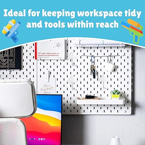 Miniatura 5 de Skywin Tablero de clavijas para organizador de almacenamiento de armas Nerf, soporte colgante compatible con todos los blasters Nerf Gun Rack