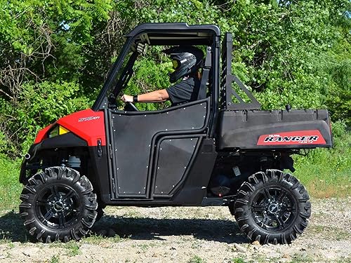 Miniatura 3 de SuperATV Media puertas de aluminio compatibles con Polaris Ranger 500 2017-2022, ajuste transparente, extra resistente, construcción de aluminio