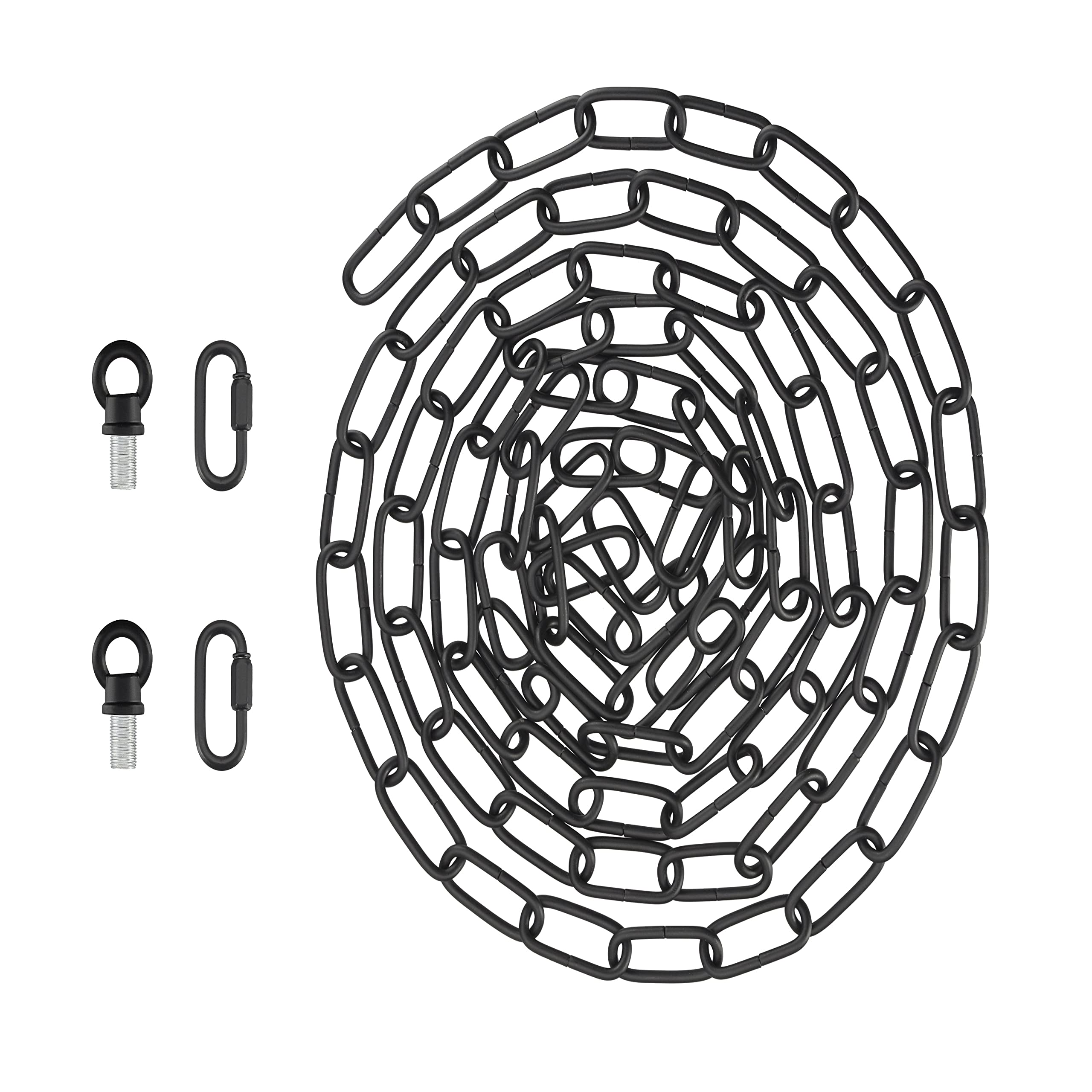 Aspen Creative 21115-91, Steel 10 Feet Heavy Duty Chain & Quick Link Connector for Hanging Up Maximum Weight 50 Pounds in Matte Black