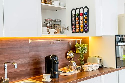 Miniatura 3 de Demis Home Soporte para cápsulas de café para cápsulas Nespresso Vertuo soporte adhesivo adecuado para montarse en el interior debajo del gabinete o