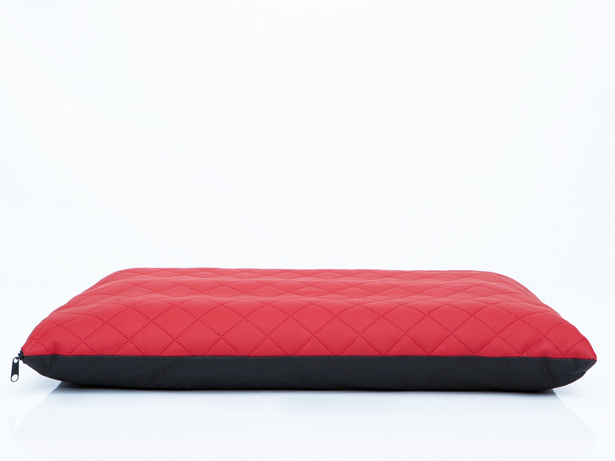 PillowPrim Cojín para perros Elite Colchón para perros, sofá para perros, cama para mascotas, cama para mascotas, cama para mascotas, tamaño XL, 74 x 50 cm, color rojo, piel ecológica