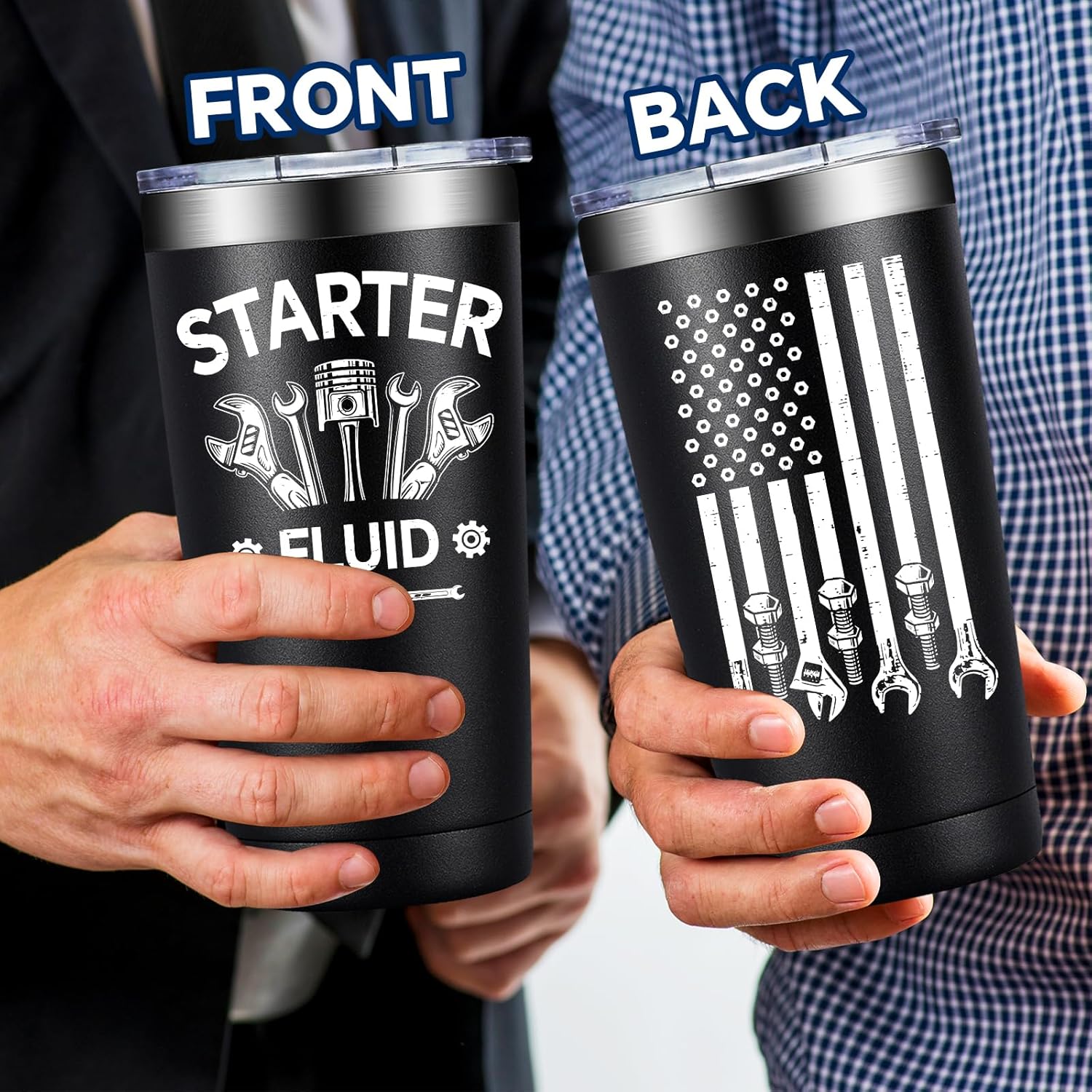 SpenMeta Mechanic Gifts - Mechanic Gifts for Men, Car Guy, Car Enthusiast - Christmas Birthday Fathers Day Gift for Mechanics - 20oz Starter Fluid Tumbler Cup - Image 6