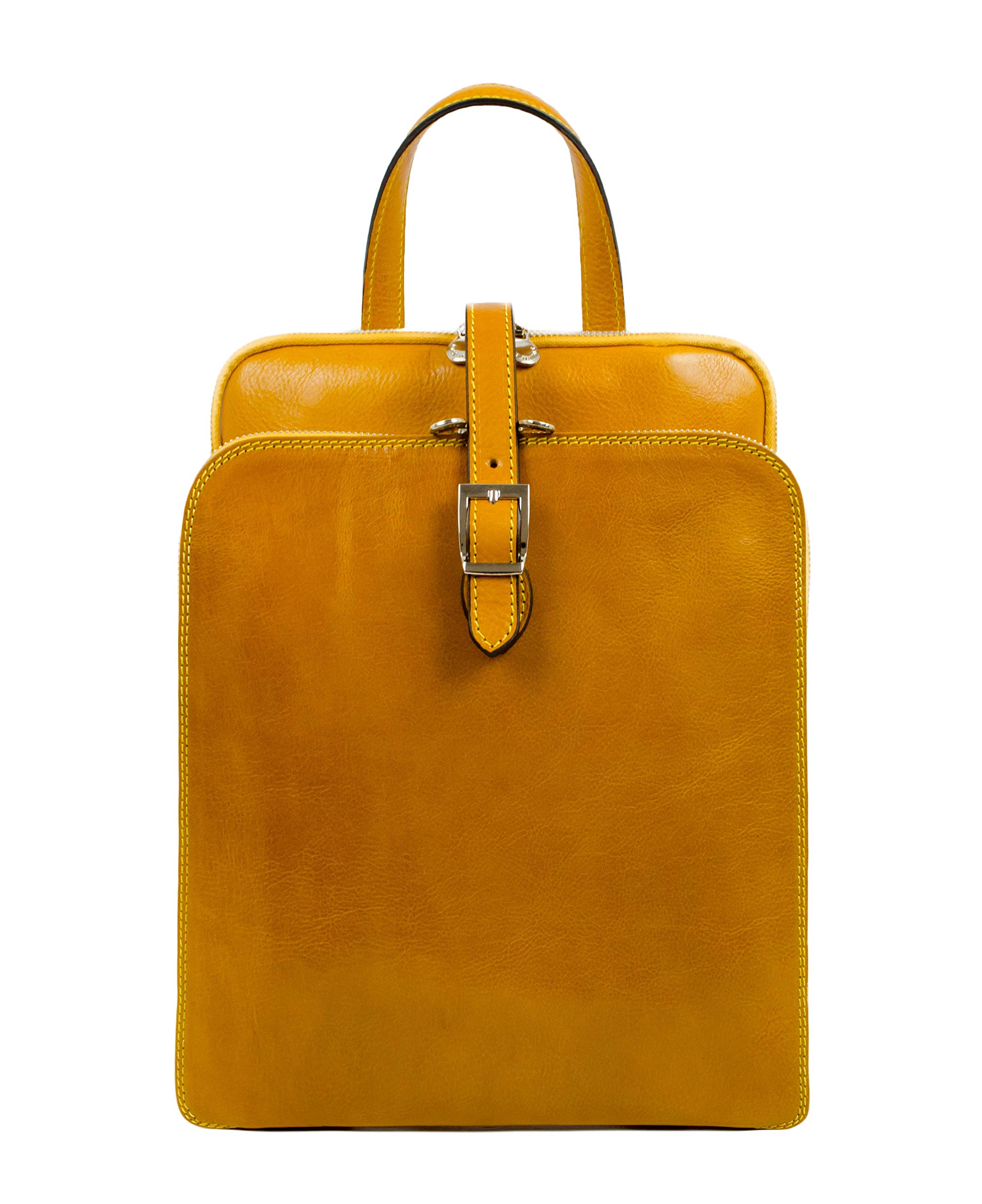 Time Resistance Leather Backpack Convertible to Shoulder Bag - Handmade For Laptops up to 12 Inches Daybag Rucksack