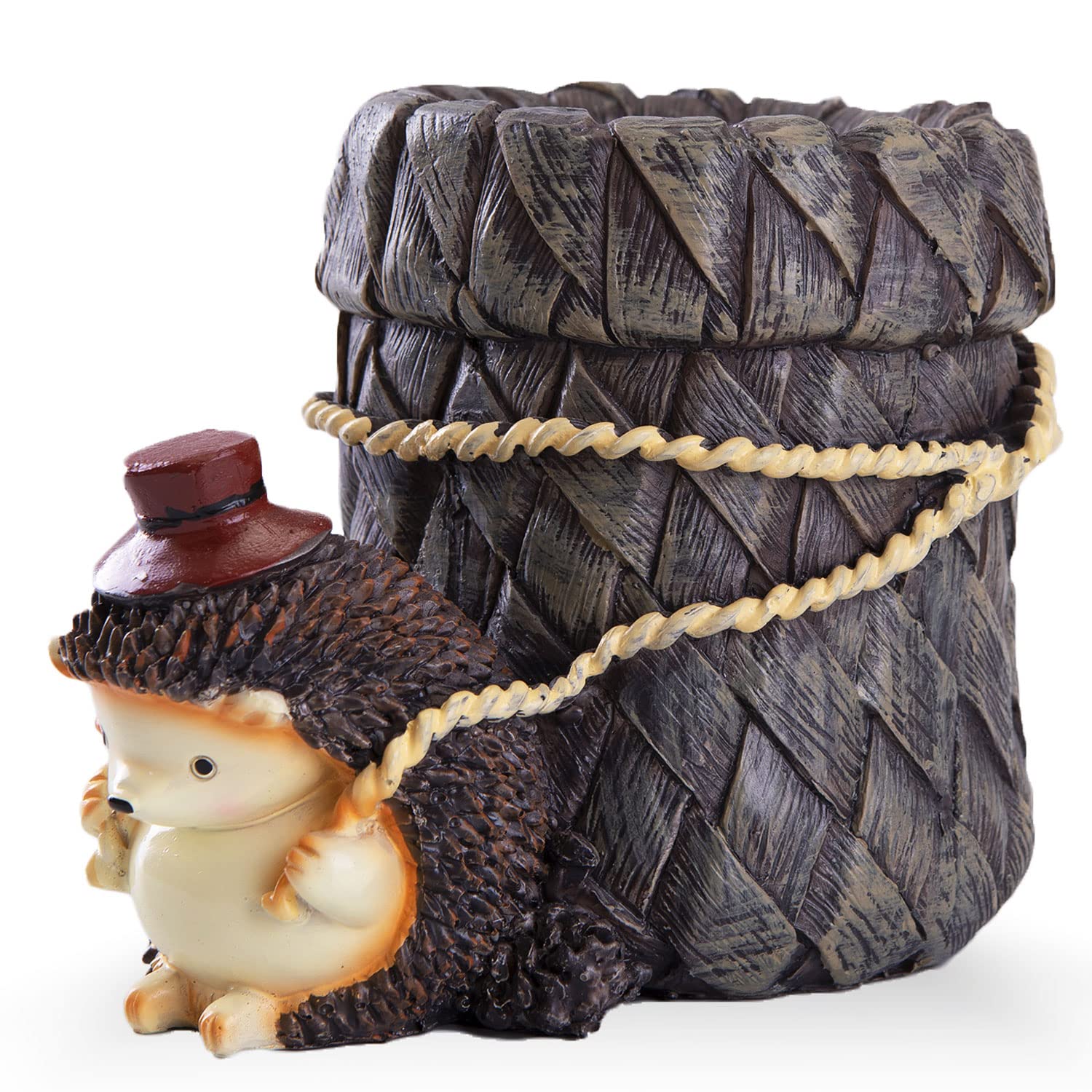 Ibwell #Hm Desk Pen Toothbrush Pencil Pot Holder,Cute Resin Hedgehog Holder, Desktop Organizer Container Stationery Storage Office Desk Decoration