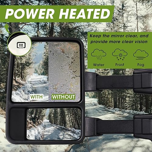 Miniatura 3 de Espejos de remolque para Ford 1999-2016 F250 F350 F450 F550 Super Duty Espejos de remolque para Ford con señal de giro y luz de marcha de vidrio