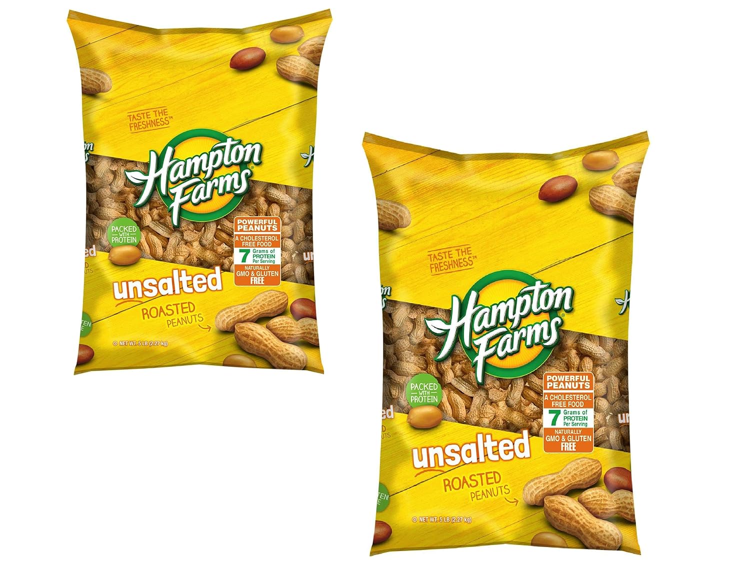 Brand of Hampton Farms An Item of Hampton Farms Unsalted In-Shell Peanuts (5 lbs.) - Pack of 1 - Bulk Disc 2-PACK