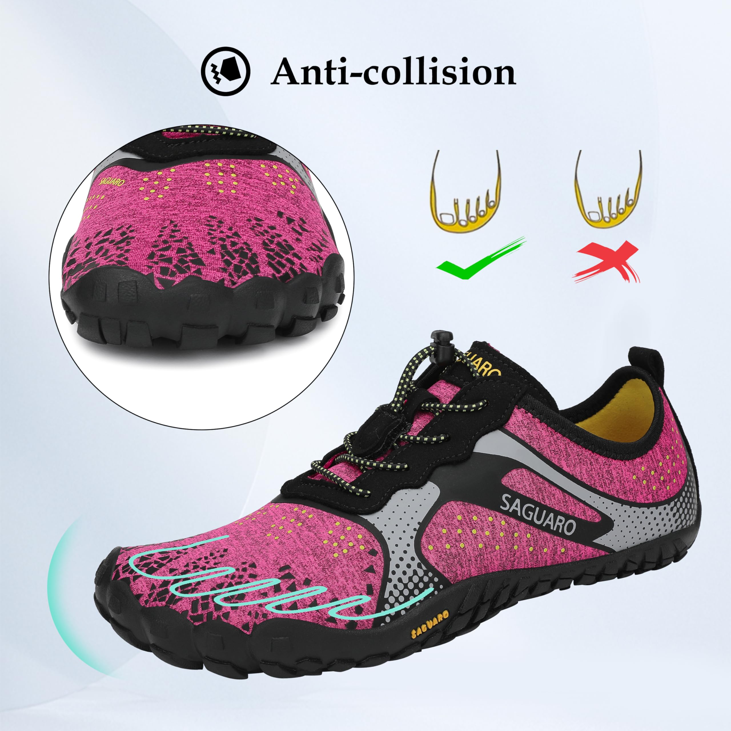 SAGUARO Scarpe Barefoot Minimaliste Uomo Scarpe da Trail Trekking Scarpette da Scoglio