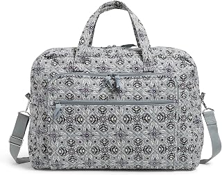 Bolsa de viagem feminina de algodão reciclado Grand Weekender, Azulejo Plaza, One Size