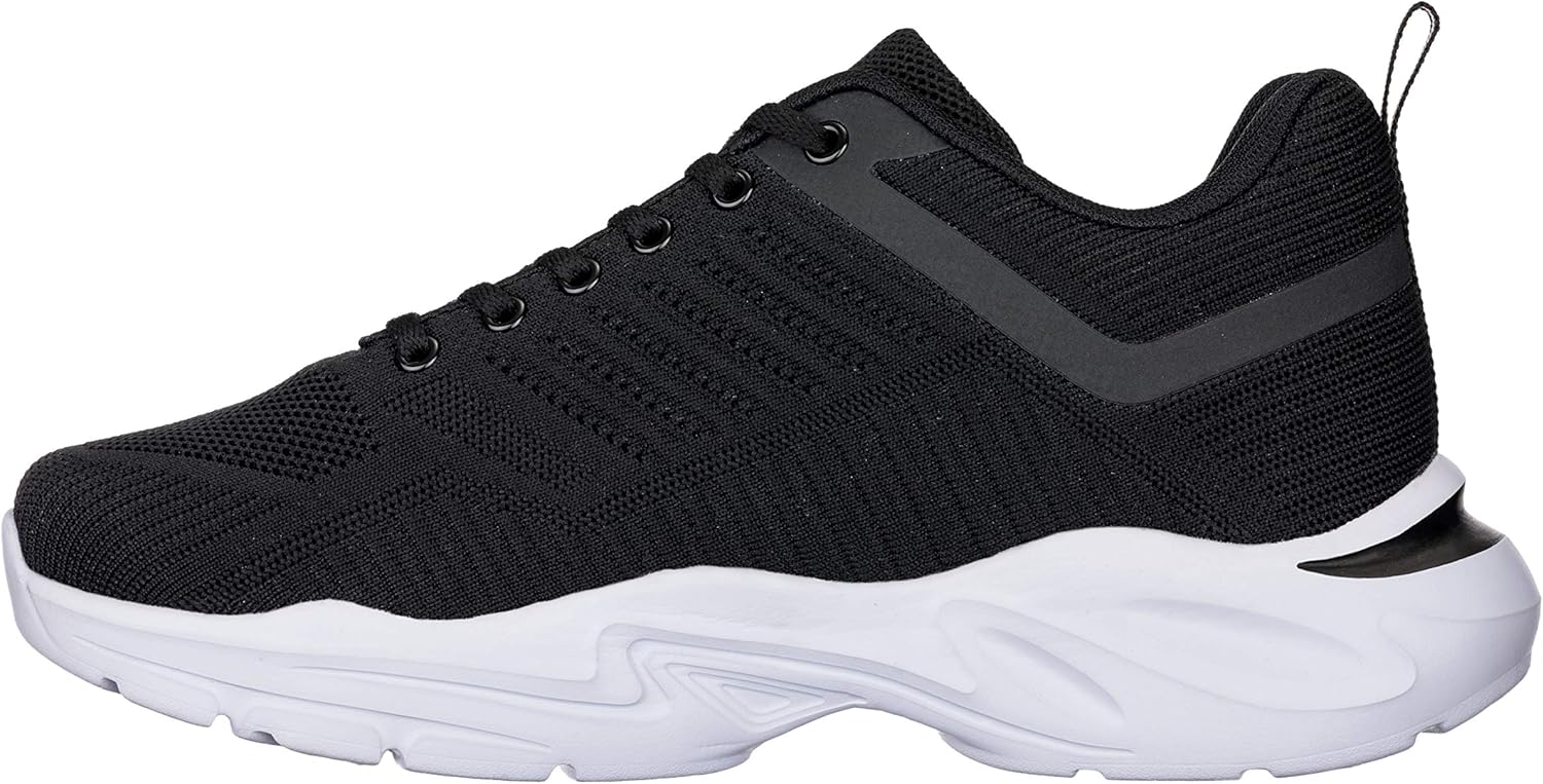 CALTO Men's Invisible Height Increasing Elevator Shoes - Black/White Super Lightweight Sporty Sneakers - 2.6 Inches Taller - Q330 - Size 9.5 D(M) US - Image 3