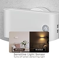 Vista 5 de Briignite Luz de escalera con sensor de movimiento para interiores, luces nocturnas para enchufar a la pared, magnéticas, color blanco suave