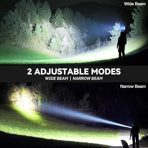 Miniatura 4 de Linterna recargable de 99,000 lúmenes altos, paquete de 2 luces LED con COB, 7 modos de potente linterna de mano para el hogar, camping (2)