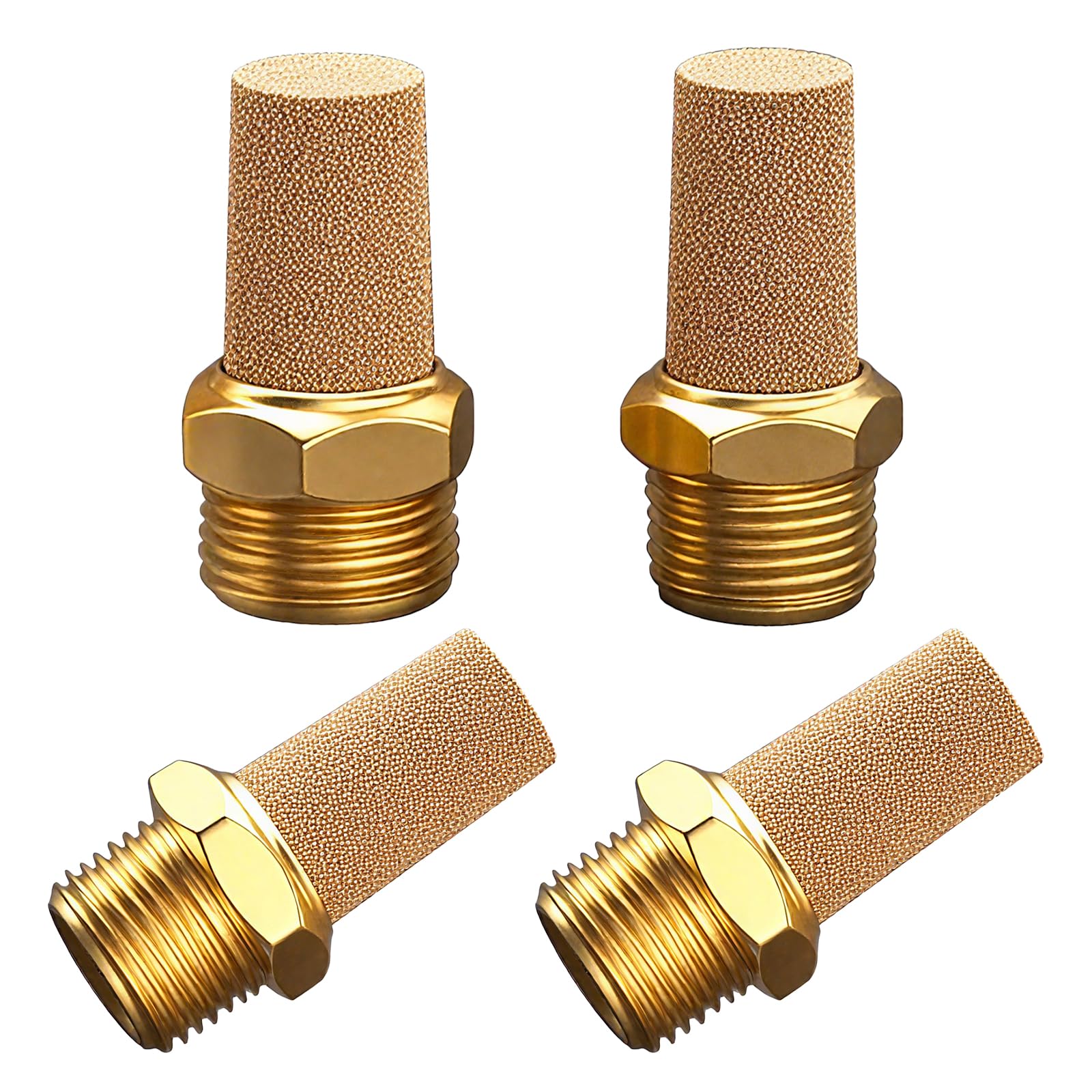 Air Pneumatic Mufflers, 1/2" Male Thread Sintered Bronze Exhaust Muffler Silencer (Pack of 5)