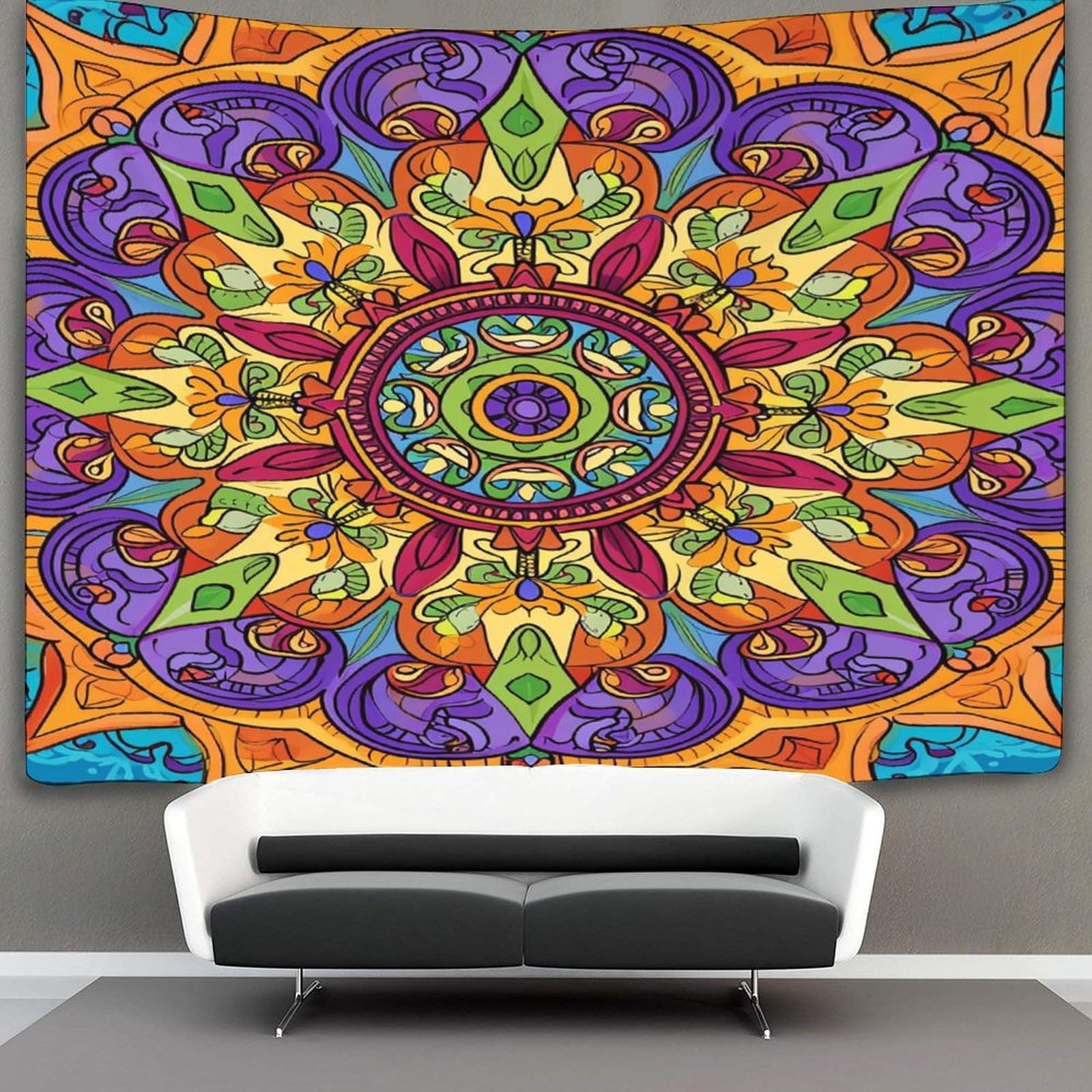 kaiyun Mandala Tapestry Wall Hanging,Datura Flowers for Bedroom Decor Birthday Party Celebration Or Garden Backdrop 100cmx150cm