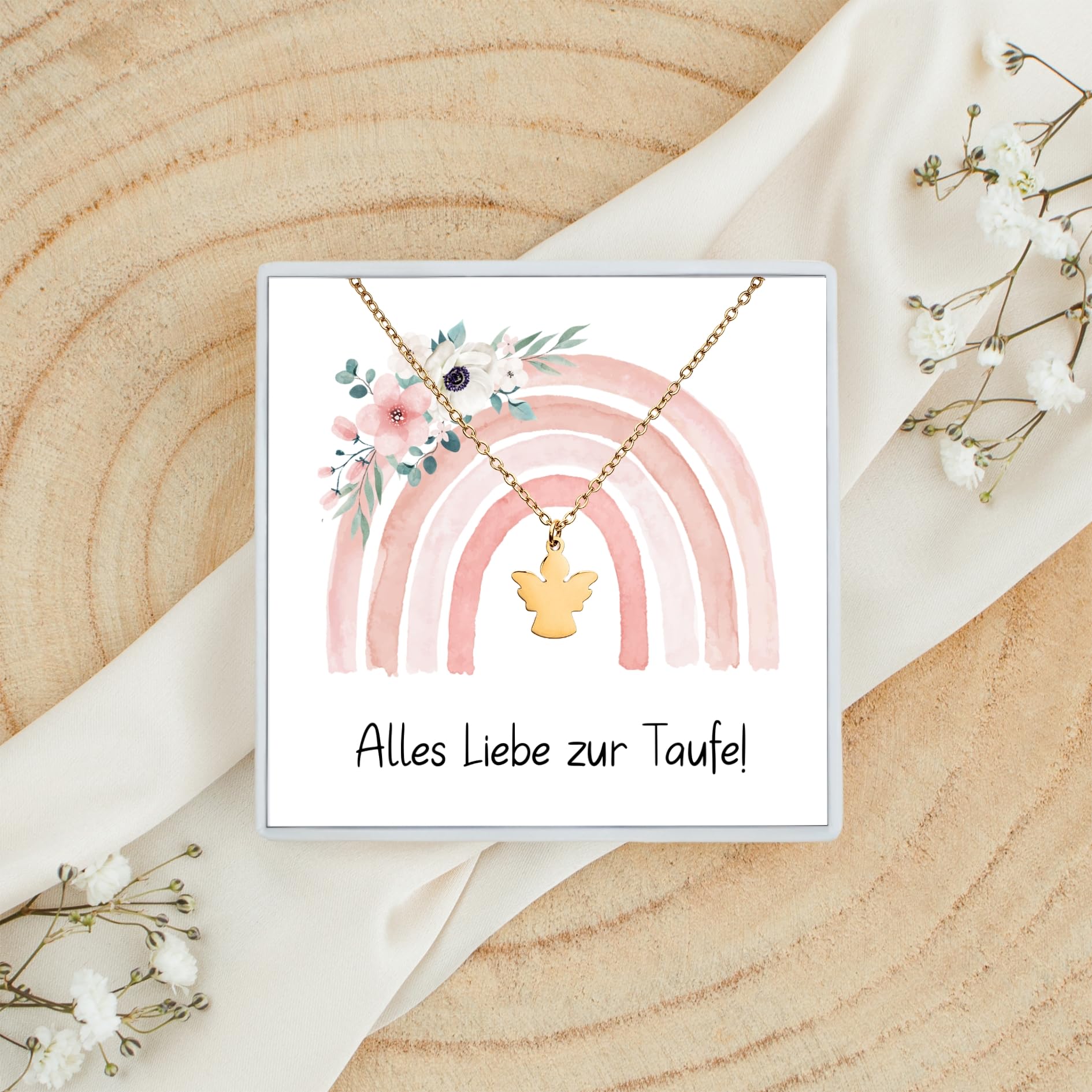 Schutzengel Kette ｜Geschenk zur Taufe ｜Geschenk Patenkind｜Halskette Kommunion｜Taufkette ｜Taufgeschenke für mädchen