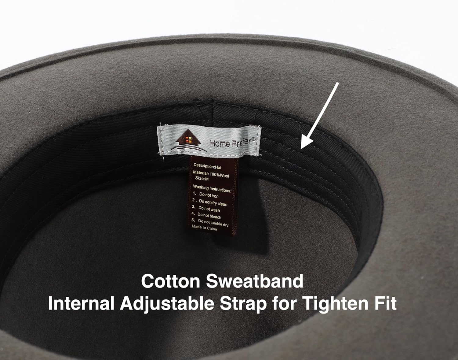 Home Prefer Mens Wool Fedora Hat with Band Classic Wide Brim Fedora Hat for Men Women Panama Dress Hat - Image 2