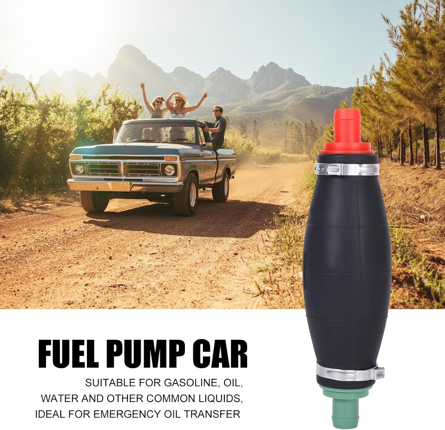 UPKOCH Large 16mm Manual Oil Suction Pump Hand Fuel Pump for Car and Boat Emergency Liquid Transfer with Rubber Body