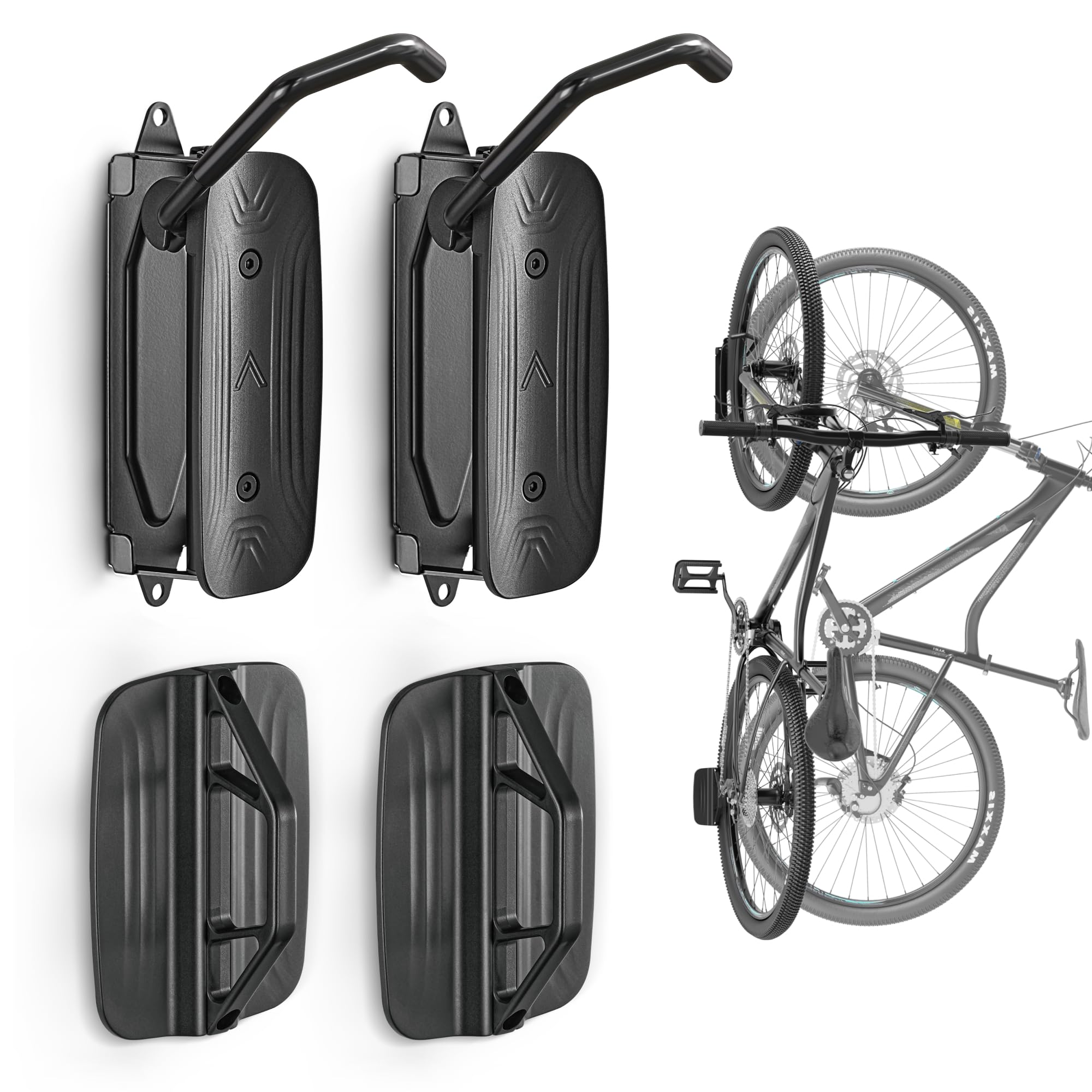 monTEK Soporte Bicicleta Pared Giratorio, Colgador Bicicleta para Garaje, Soporte Vertical para Bicicletas MTB y Carretera, Ahorra Espacio