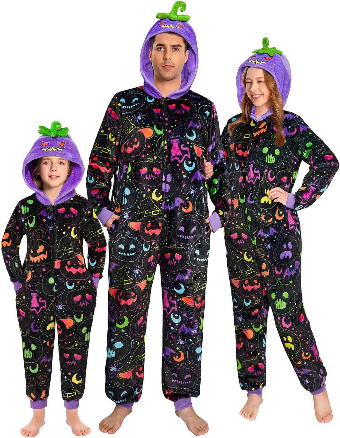 OLAOLA Matching Family Pajamas Christmas Sleepwear Xmas Flannel Holiday Onesie Hooded Novelty Halloween Pjs