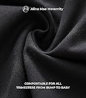 Vista 7 de Pantalones de maternidad cómodos elásticos para mujer, pantalones capri casuales de embarazo para el trabajo