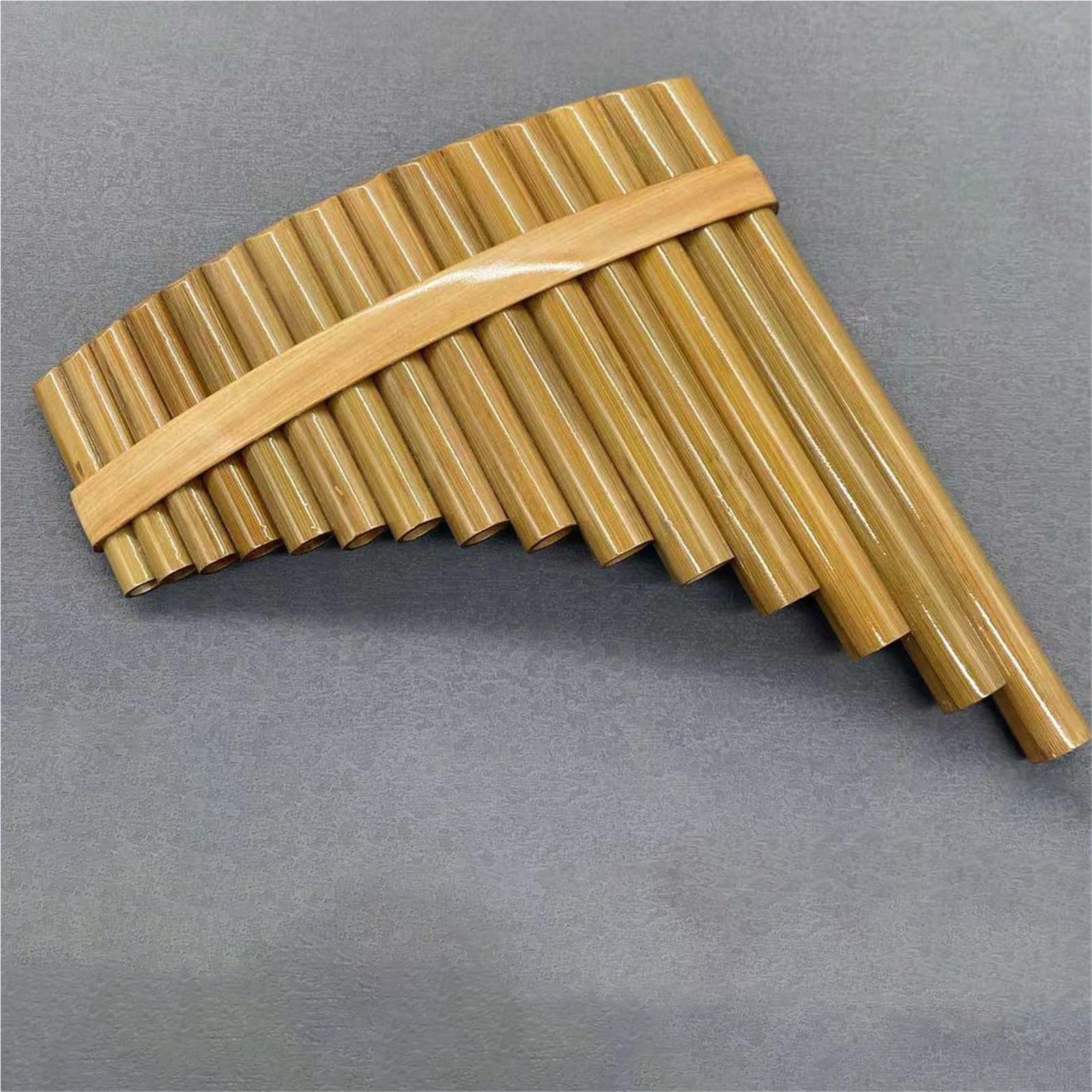 Pan Flute Instrument Professional Hooped Panpipe 15 Pipes G-key C-key Beginner Instrument(A)
