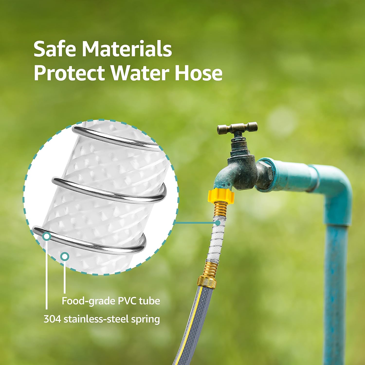 AQUA CREST Flexible Hose Protector-Eliminates Hose Crimping and Straining at Faucets and Water Connections for RV, Garden & Car Wash Hose Extension Adapter, Pack of 3