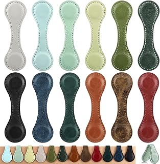 Magnetic Leather Bookmark, 12 Pcs Colorful Leather Magnet Book Marks Page Markers Retro Magnet Bookmark Clips Reading Supplies Gift for Reading Men Women Book Lovers