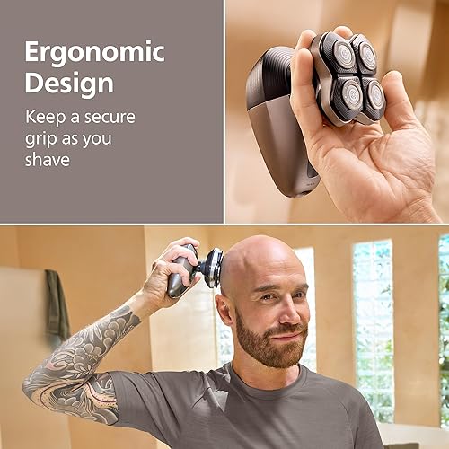 Miniatura 5 de Philips Norelco Head Shaver Pro 9000 Series - Afeitadora de calavera para hombres y mujeres, cabezal flexible de 360 y cuchillas ComfortCut para un