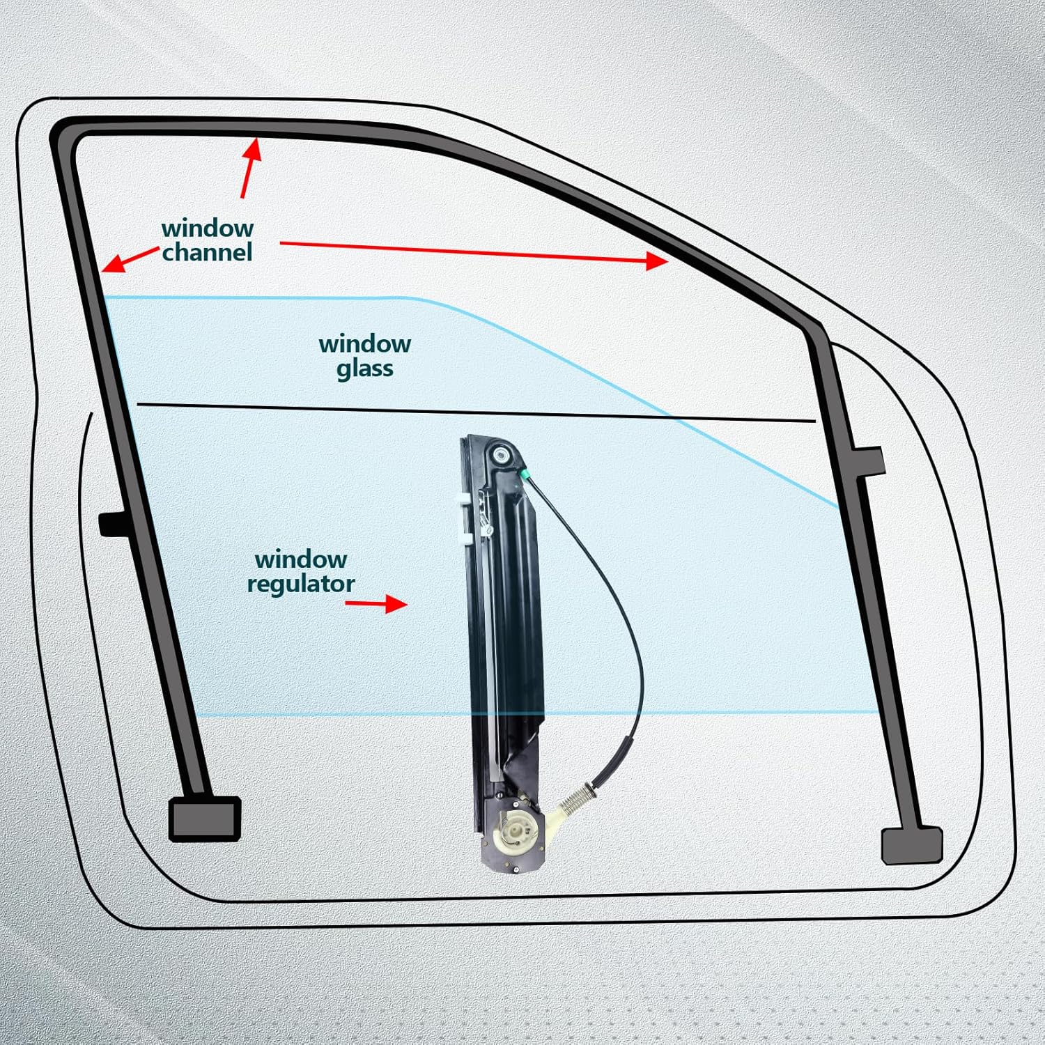 FINDAUTO Rear Right Power Window Regulator Without Motor Fit for 2001-2003 for BMW 525i,1999-2000 for BMW 528i,2001-2003 for BMW 530i,1999-2003 for BMW 540i,2000-2003 for BMW M5