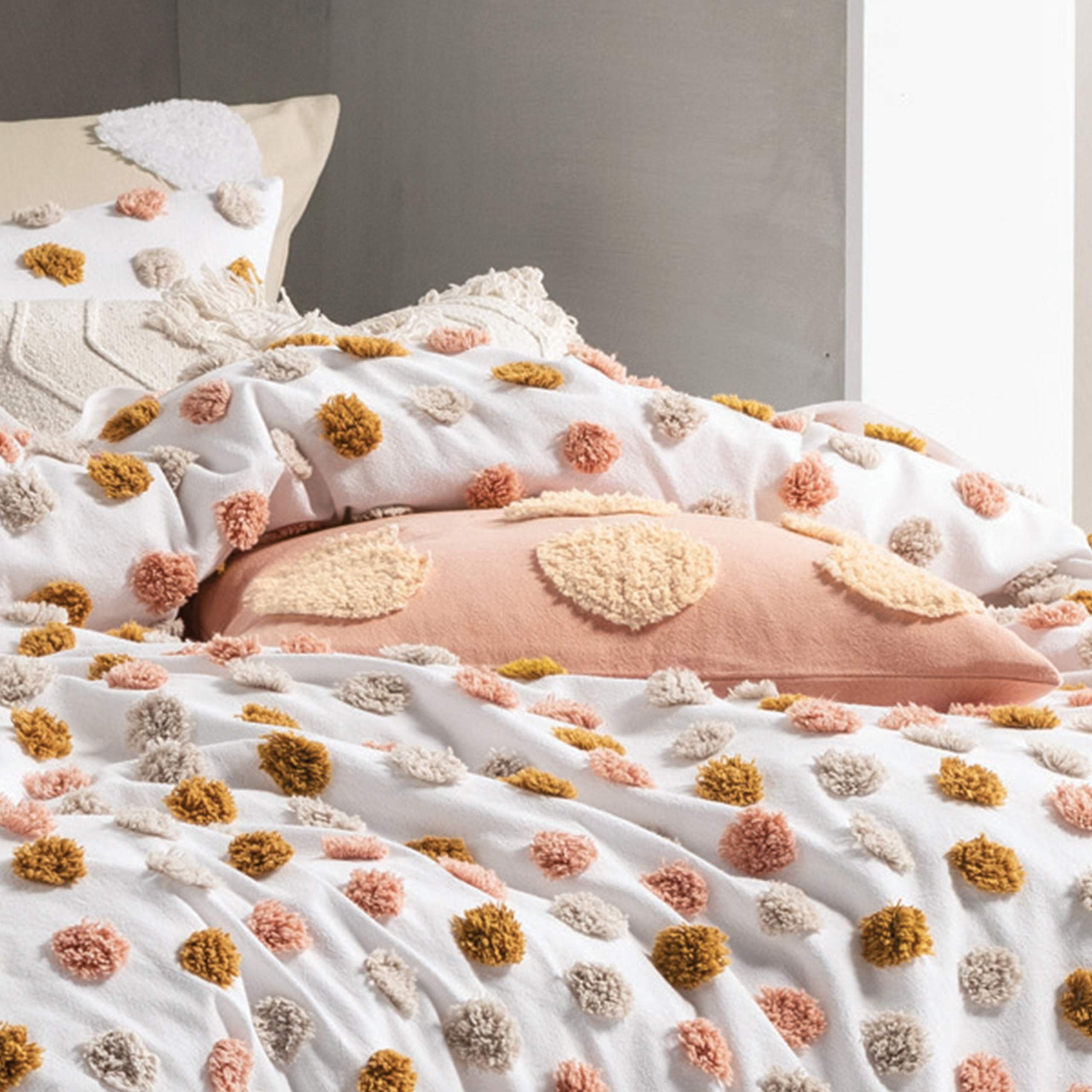 Linen House Haze Duvet Cover Set, Pink/Sand, Single : Amazon.com