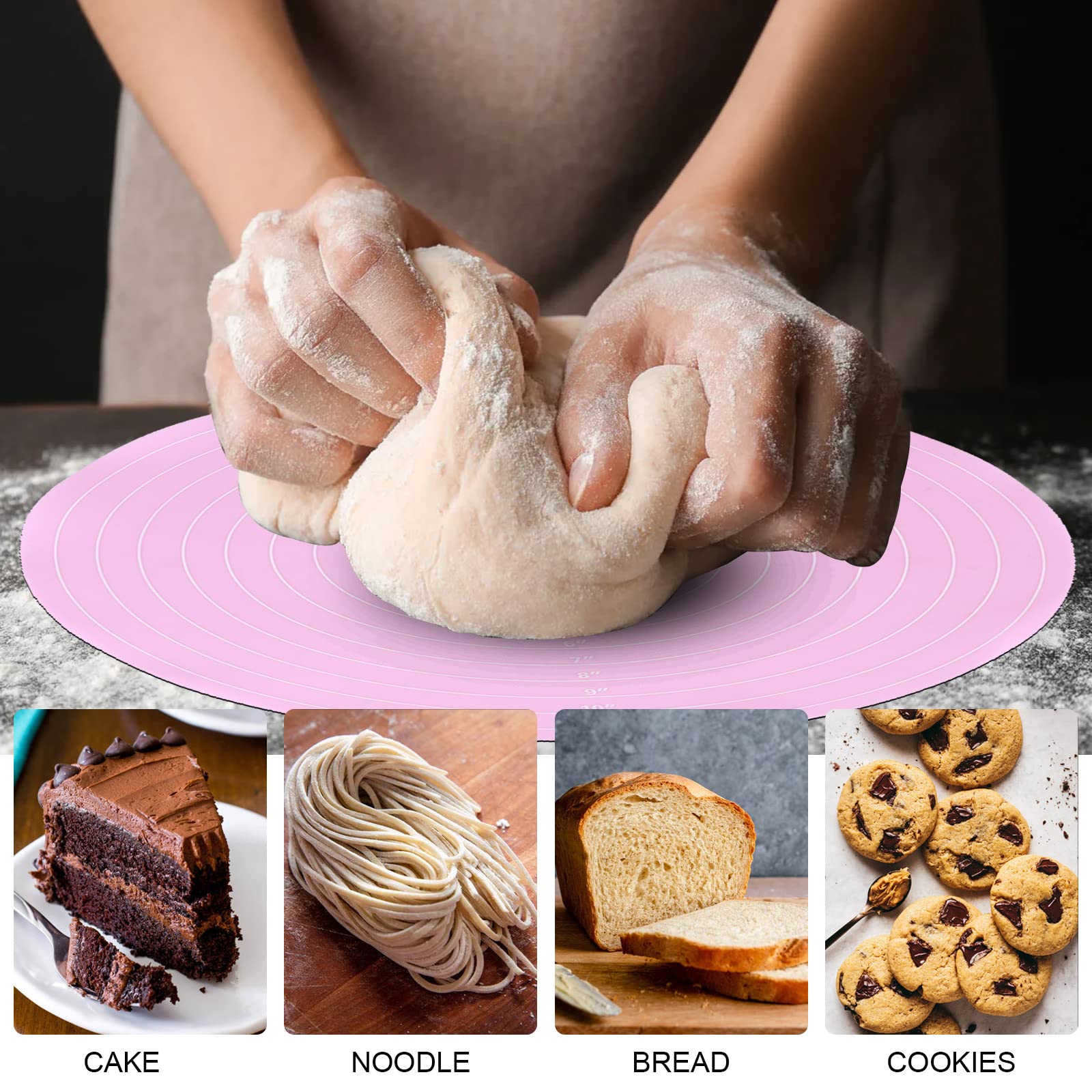 Lot De 2 Tapis De Cuisson Silicone 30x40cm - Antiadhésifs Avec Mesures Pour Pâtisserie Et Pizza
