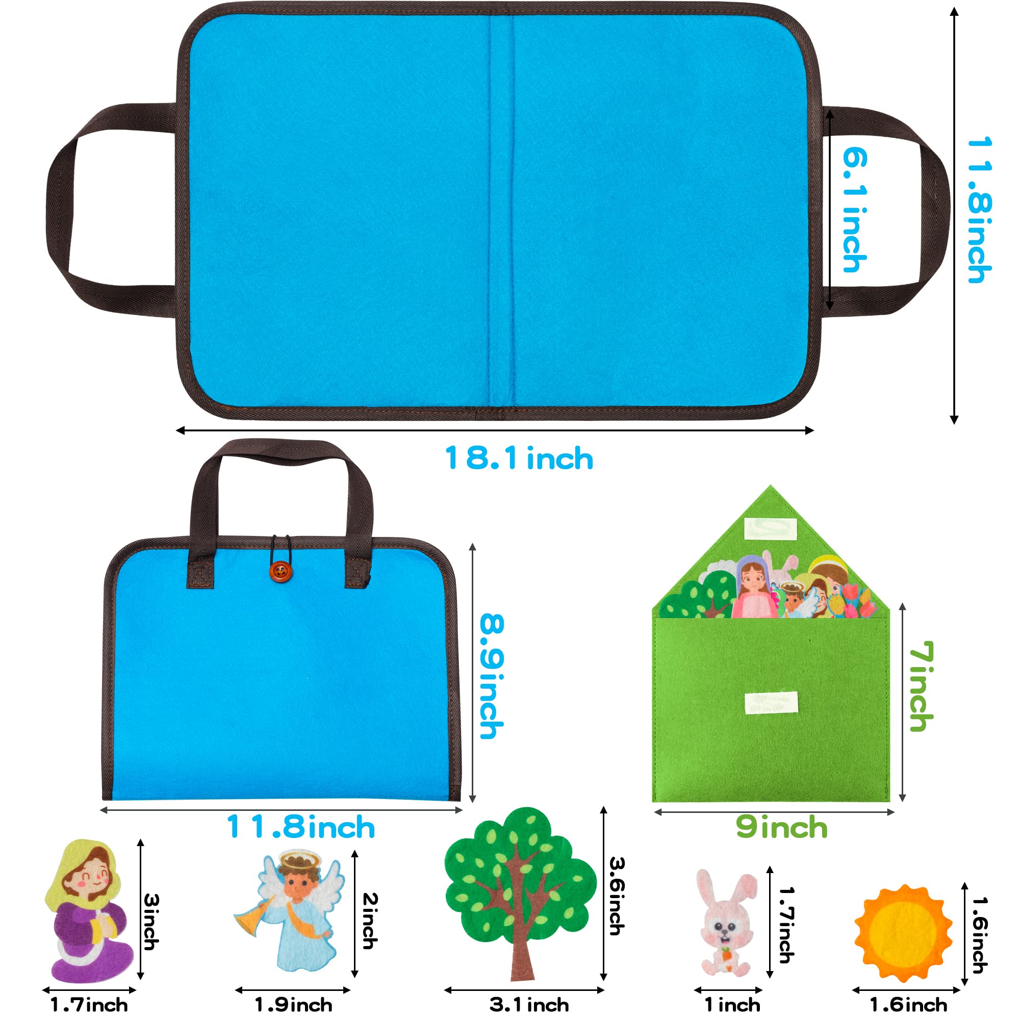 WATINC 28Pcs Easter He is Risen Portable Felt Story Board Jesus Resurrection Felt Storytelling Board Christian Stories Travel Board Preschool Early Learning Play Kit for Toddlers Kids