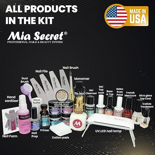 Miniatura 7 de Mia Secret Kit de uñas acrílicas profesionales para principiantes con monómero sin olor UV LED kit de uñas con todo - Kit de uñas acrilicas completo