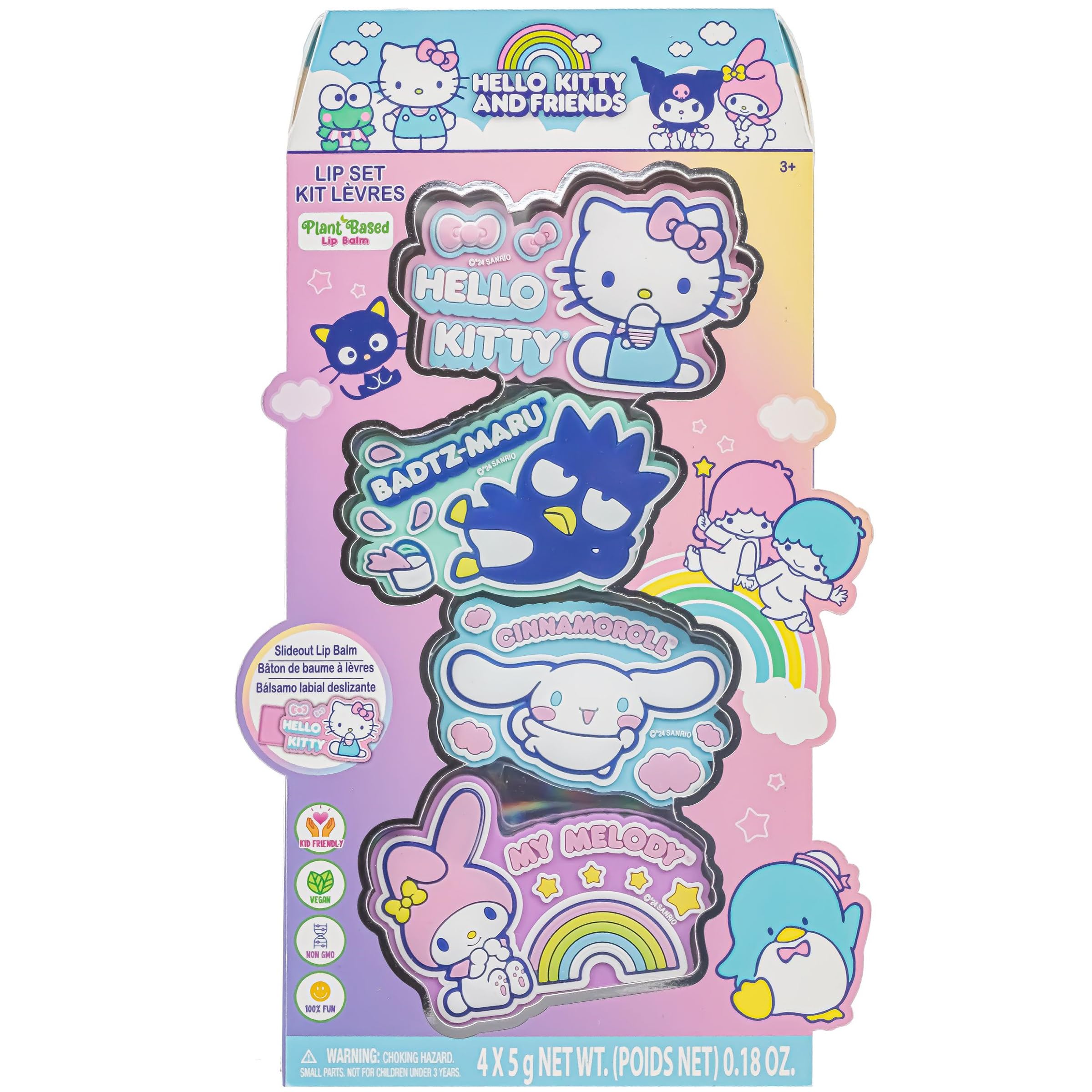 Amazon.com : Hello Kitty And Friends - 4pk Slide Out Lip Gloss Set