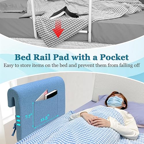 Miniatura 4 de Fundas para rieles de cama de hospital, almohadillas acolchadas de espuma para riel de cama, almohadillas protectoras de caídas para adultos