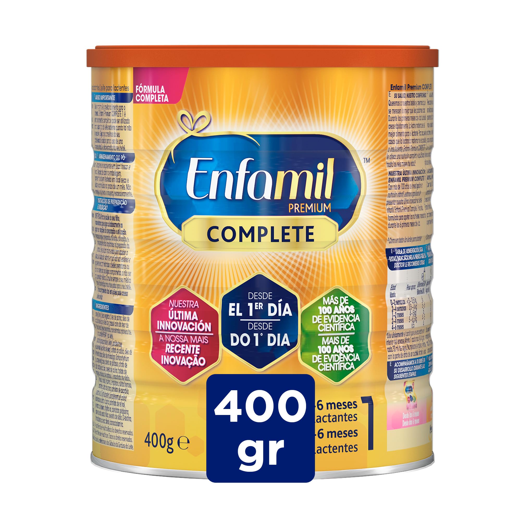 Enfamil Premium Complete 1 Leche infantil 400 g, para Lactantes de 0 a 6 Meses de Edad Fórmula para Bebés Recién Nacidos