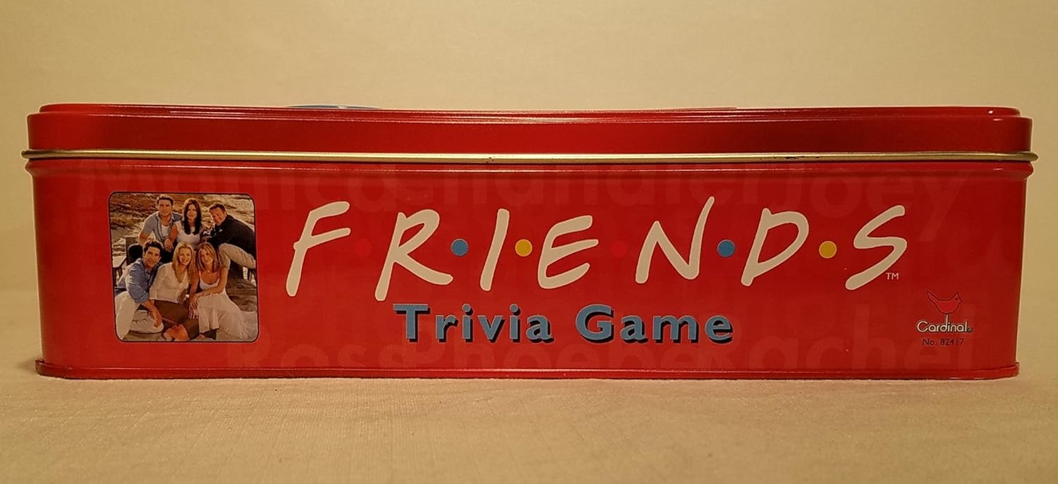 Friends Trivia Game with Picture Cards; in a Collectible Red Tin