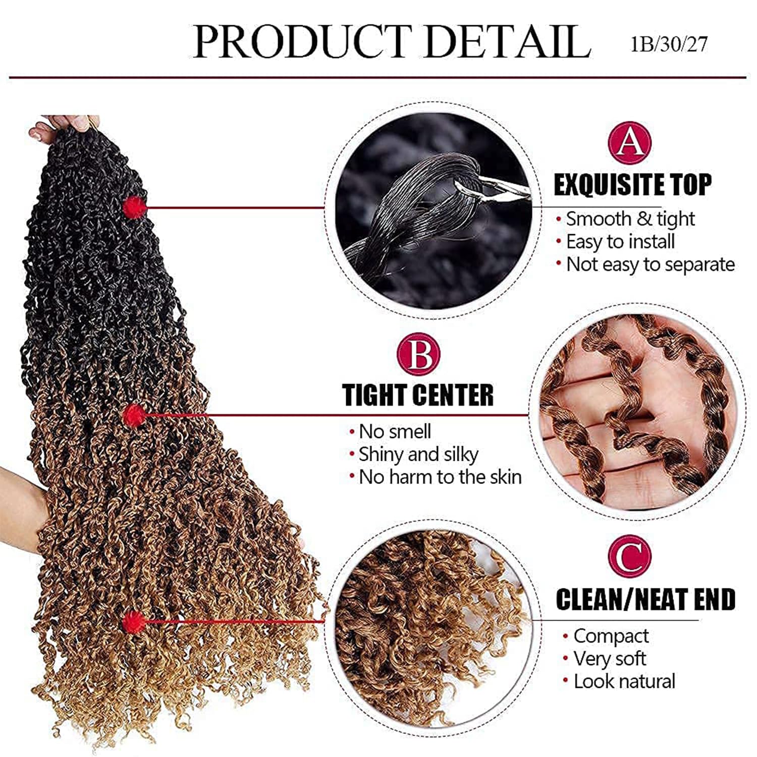 Boho Passion Twist Crochet Hair Pre-Looped Synthetic Locs