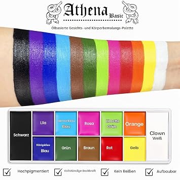UCANBE Athena Face & Body Painting Palette 12 Colours Oil Based