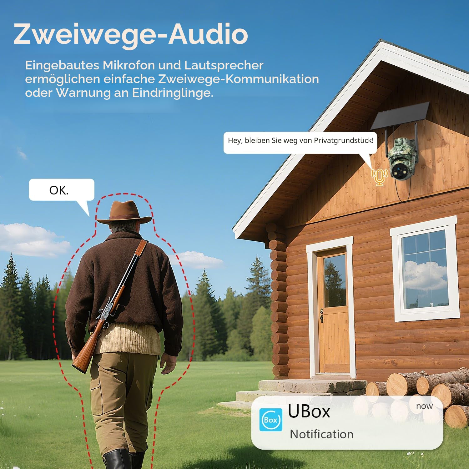 Lemnoi 4G Solar Wildkamera mit SIM Karte, 2K-Auflösung, IP66 Wasserdicht