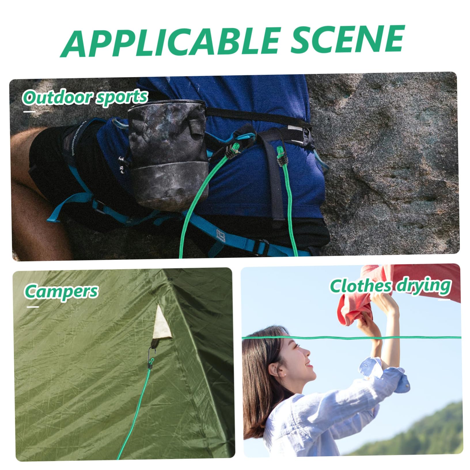 Toyvian 10pezzi Corda Elastica Multiuso per Esterni Corda Elastica per Legare Bagagli da Campeggio con Ganci Fascia per Bagagli e Attrezzature da Campeggio