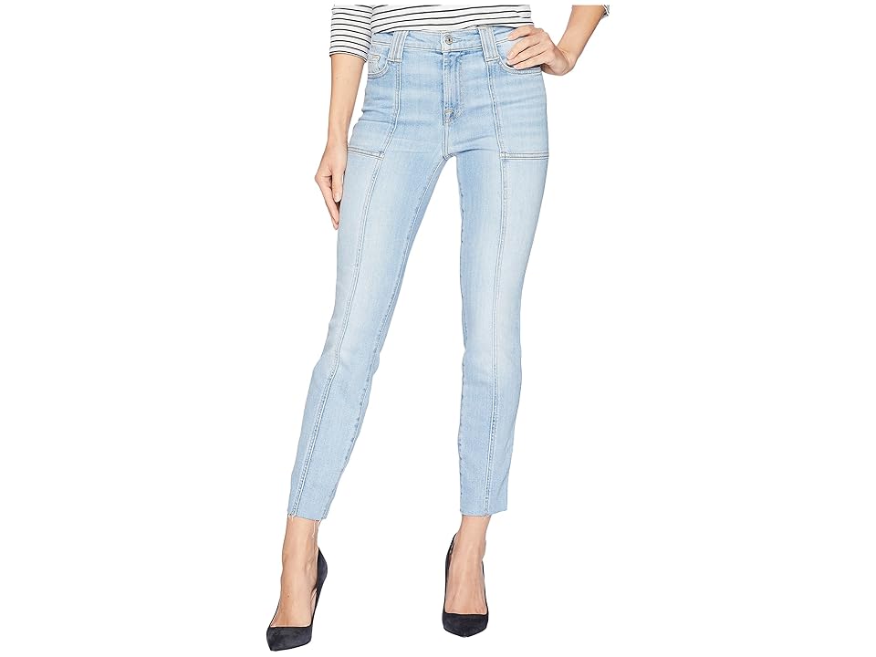 

7 For All Mankind Roxanne Ankle w/ Paneled Seams Cut Off Hem in Vintage Dawn (Vintage Dawn) Women's Jeans, Blue