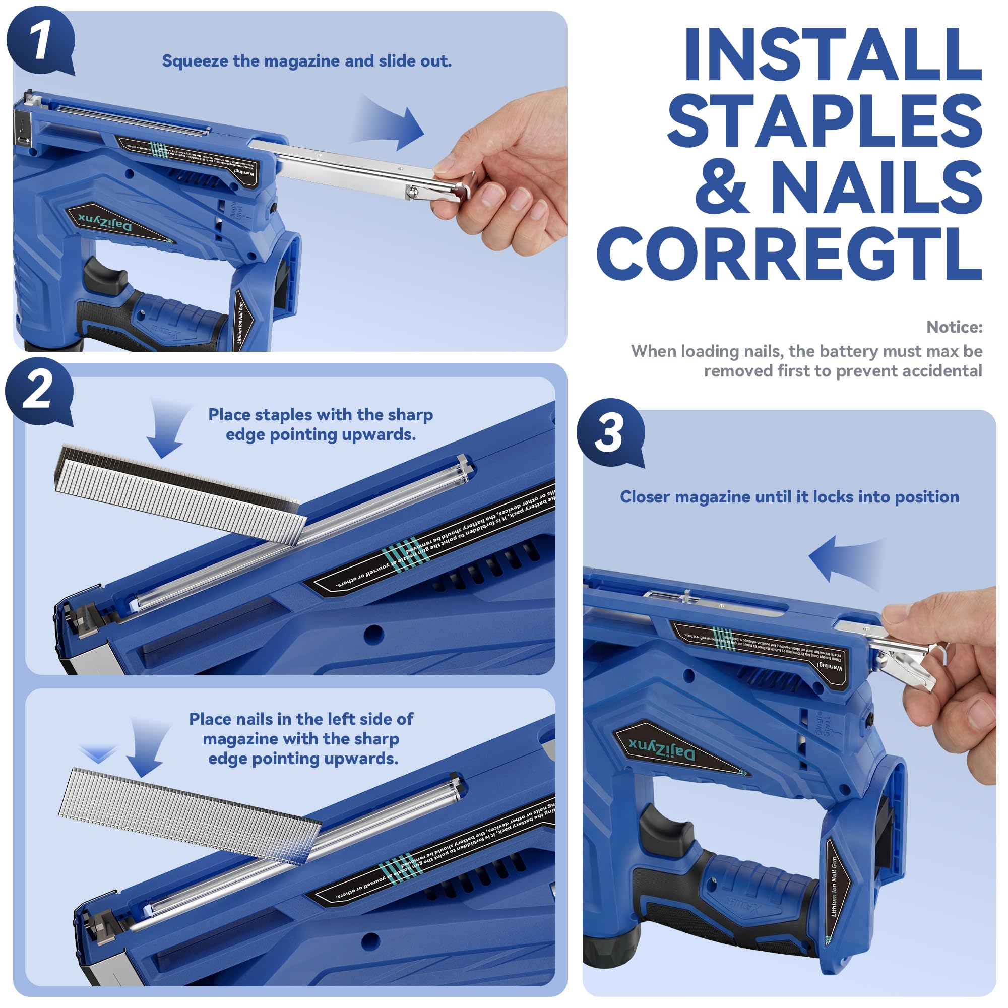 Cordless Staple Gun - 2-in-1 Nailer & Stapler -4 Cordless Staple Gun - 2-in-1 Nailer & Stapler -4