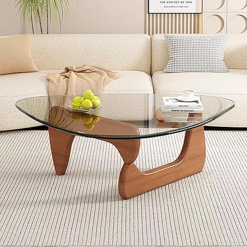 Miniatura 7 de Mesa de centro moderna de vidrio para sala de estar, mesa de centro de mediados de siglo, mesas de centro pequeñas, adecuada para dormitorio, sala