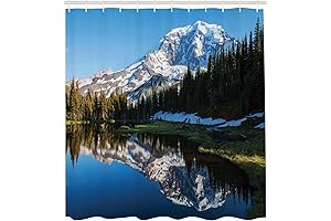 Ambesonne Mountain Shower Curtain: Tranquil Haven Amidst Nature's Majesty