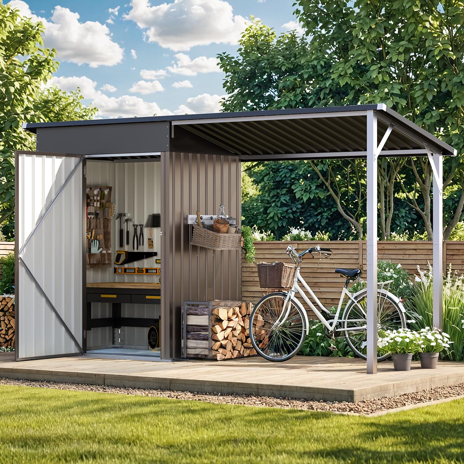 ccaaoo ミキプルーンセット Amazon.com : AECOJOY 5x3 FT Outdoor Storage Shed & Hardtop Gazebo